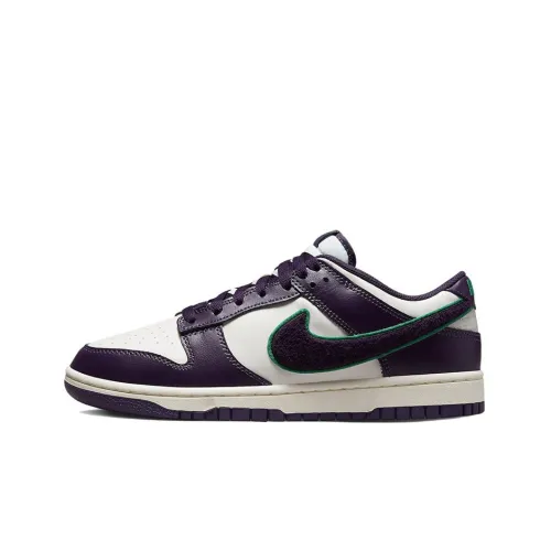 Nike Dunk Retro 'Шенилл Swoosh' Low Топ Скейтборд Кроссовки Мужские Белый Фиолетовый