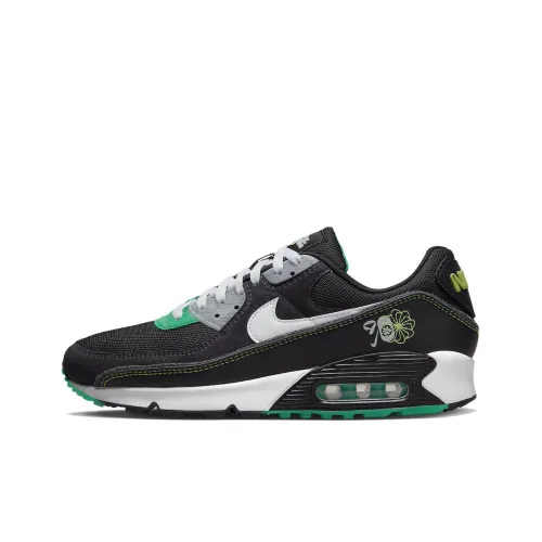Nike Air Max 90 Low Топ Беговые кроссовки Мужской Черный Зеленый