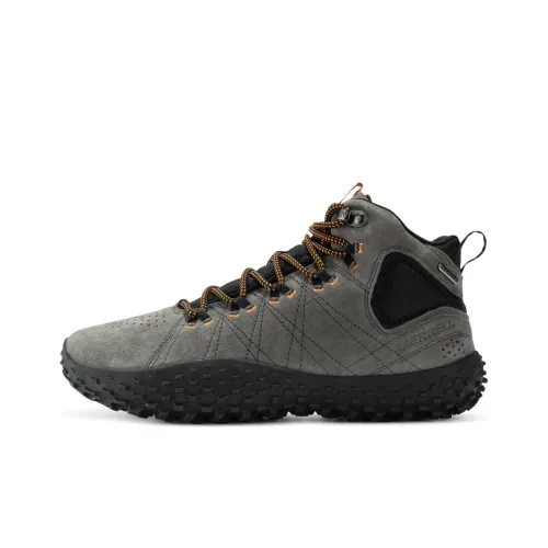 MERRELL Wrapt Slip-Resistant Abrasion-Resistant Breathable Waterproof MID Top Casual Men's Gray MERRELL Wrapt Противоскользящий Устойчивый к истиранию Дышащий Водонепроницаемый MID Топ Повседневный Мужской Серый