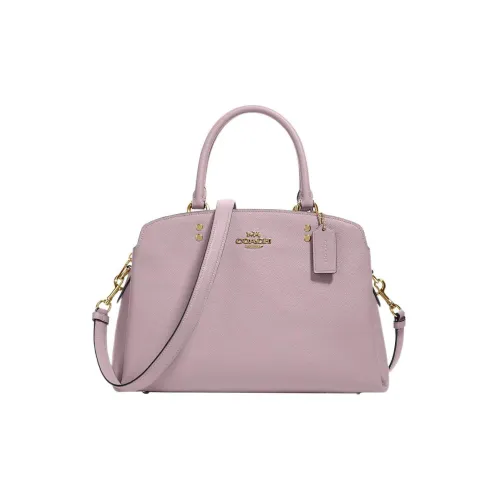 COACH Lillie Крестообразная текстура кожа Сумка через плечо Сумка через плечо Большая женская Светло-фиолетовый