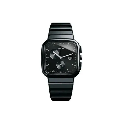 RADO RX Series Кварцевый механизм Мужские часы Часы 37 мм Черный циферблат Керамика Корпус Керамика Ремешок