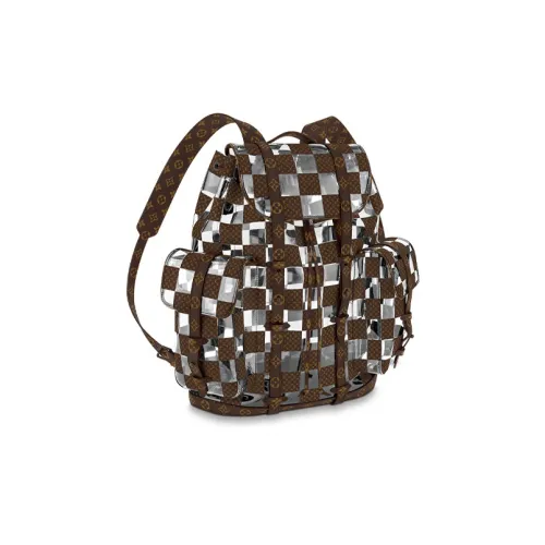 LOUIS VUITTON CHRISTOPHER Покрытый холст Рюкзак Средний Мужской Коричневый