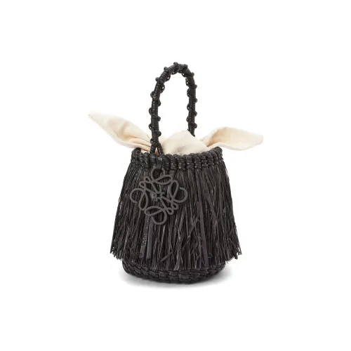 LOEWE Совместное издание Frayed Bucket Series из волокна рафии с коровьей кожей