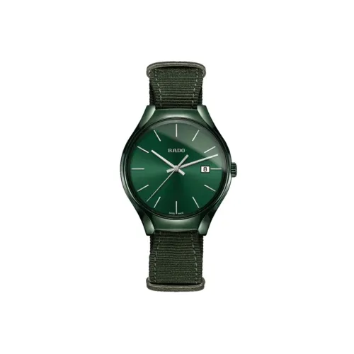 RADO Realme Collection Кварцевый механизм Мужские часы Циферблат Зеленый Керамика Чехол Часы Ремешок NATO