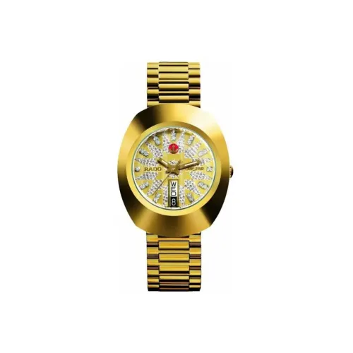 RADO Автоматический Механический Movement Женские Часы Diamond Star Founder Collection 35mm*11,9mm Желтые