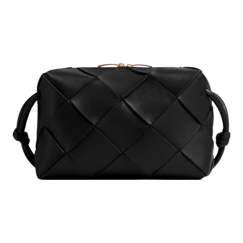 Bottega Veneta Cassette Lambskin Camera Bag Crossbody Bag Small Women's Black
