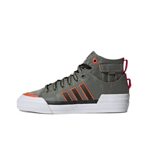 Adidas Originals NIZZA Hi Dl Устойчивые к истиранию высокие кроссовки для скейтбординга унисекс зеленые белые