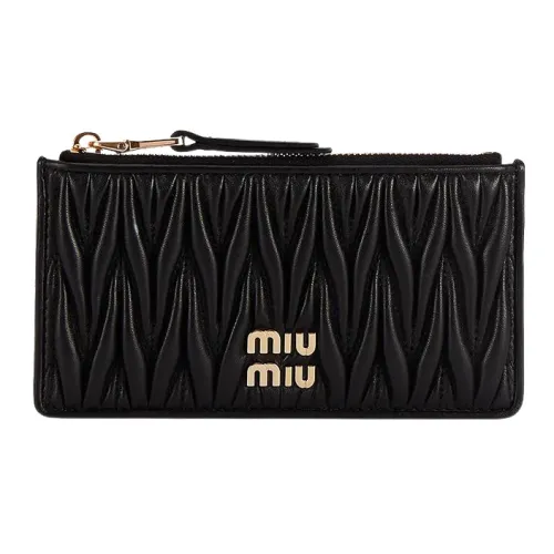 MIU MIU Matelassé Кожа Кошелек Женские Черный