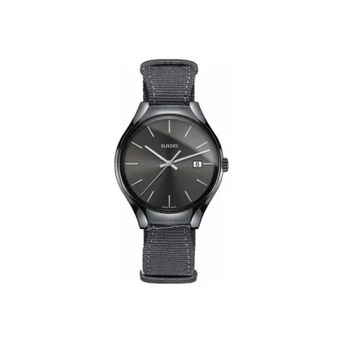 RADO Realme Collection Кварцевый механизм Мужские часы Часы 40 мм Черный циферблат Керамика Чехол для часов Тканевый ремешок