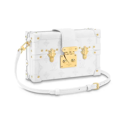 LOUIS VUITTON PETITE MALLE Корова Кожа Твердая Коробка Сумка через плечо Ручная Мини Женская Белая