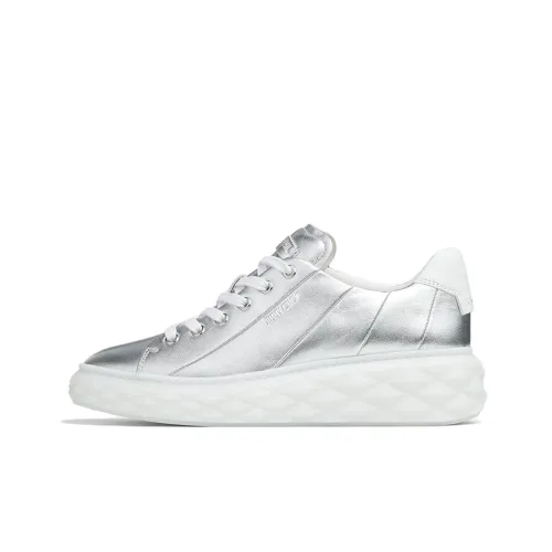 Jimmy Choo Diamond Light Maxi F Свет Maxi F Низкий Топ Стильные Скейтбординги Женские Серебристый Белый