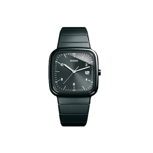 RADO RX Series Кварцевый механизм Мужские часы Часы 37 мм Черный циферблат Керамика Корпус Керамика Ремешок