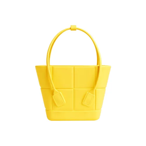 Bottega Veneta Arco Резиновый Тоут Сумка Сумка для покупок Сумка Мини Женская Желтая