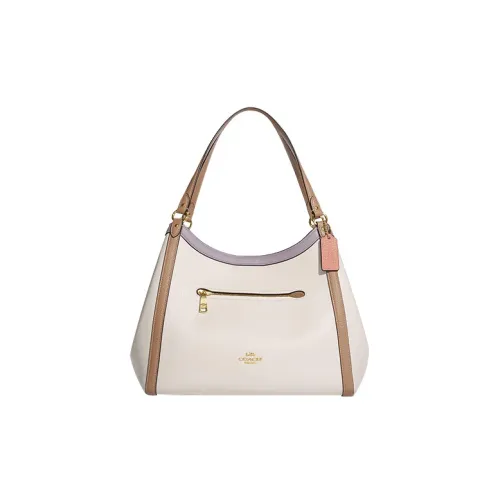 COACH Kristy Утонченный Pebble Кожа Одно плечо Сумка Большая Женская Мел Белый