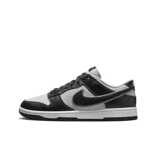 Nike Dunk Retro 'Шенилл Swoosh' Low Топ Скейтборд Кроссовки Мужские Черные Серые
