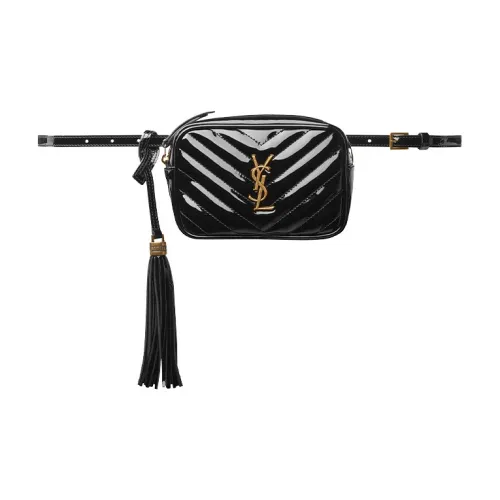 SAINT LAURENT LOU Телячья кожа Бананка Женская Черная