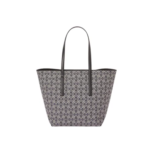 LOEWE Anagram Жаккардовая ткань с коровья кожа Тоут Сумка Сумка для покупок Сумка на одно плечо Женская Морской синий Черный