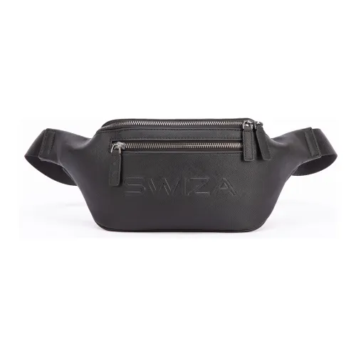 SWIZA PVC Фитнес Велоспорт Сумка через плечо Бананка Обычный Мужской Черный