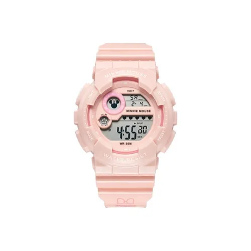 Disney Mickey Series Кварцевый механизм Силиконовый ремешок Часы Унисекс Розовый циферблат