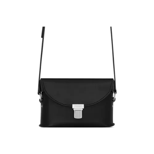 SAINT LAURENT Корова Кожа Коробка Сумка Сумка через плечо Маленькая Сумка для мужчин Черная