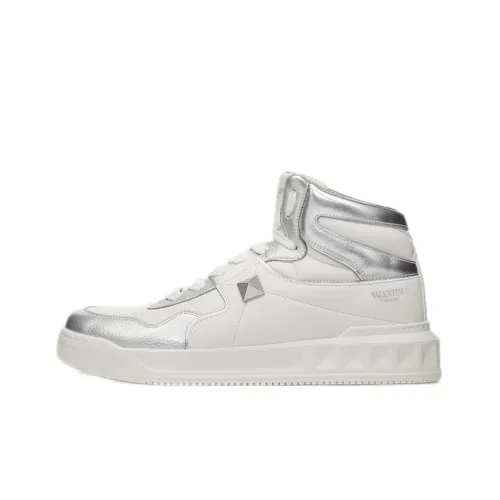 Valentino One Stud Garavani MID Топ Стильные Скейтбординги Мужской Белый