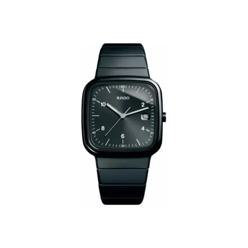 RADO RX Series Кварцевый механизм Мужские часы Часы 37 мм Черный циферблат Керамика Корпус Керамика Ремешок