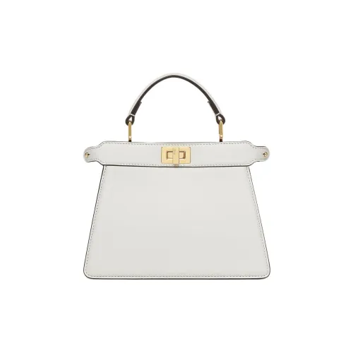 FENDI Peekaboo ISeeU Овечья кожа Сумка через плечо Одно плечо Женская Белая