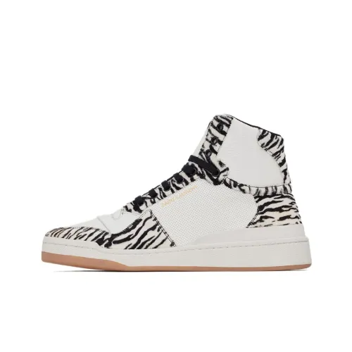 SAINT LAURENT SL 24 Высокие кроссовки для скейтбординга Мужские Белый Черный