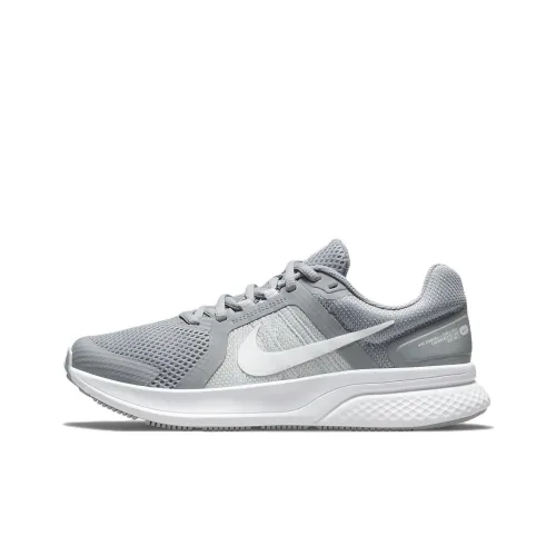 Nike Run Swift 2 Амортизаторы Шок Устойчивость к Сцеплению Дышащий Низкий Топ Беговые кроссовки Женские Серый Белый