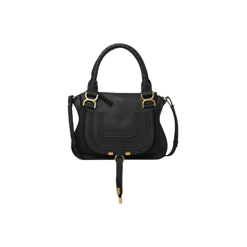 Chloe Chloé Handbag Marcie с рельефной телячьей кожей маленькая сумка женская черная