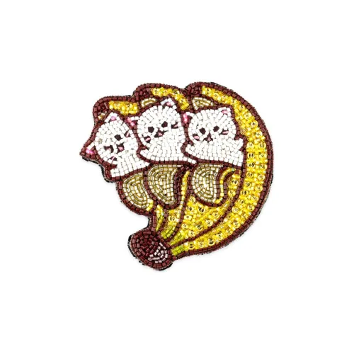 Gucci x Bananya Металлическая брошь, желтая, унисекс