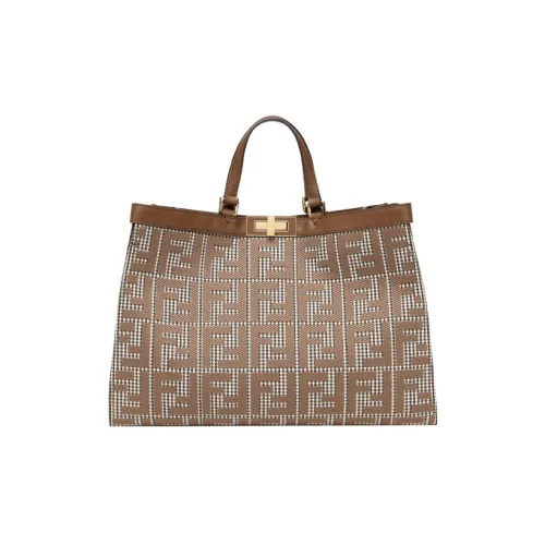 FENDI Сумка Tote из коровьей кожи сумка для покупок сумка среднего размера женская коричневая