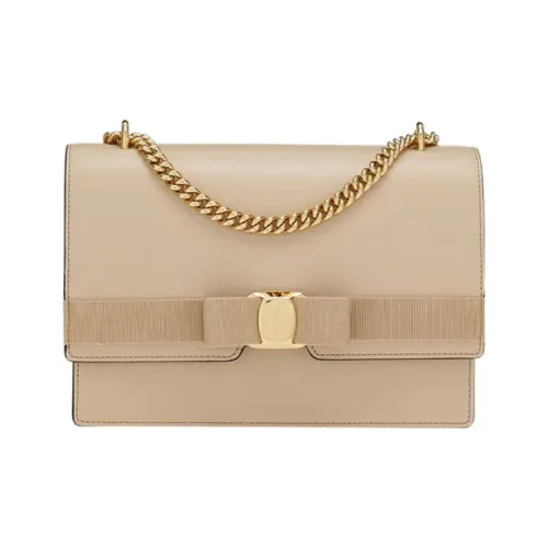 FERRAGAMO Vara Кожаная Маленькая Квадратная Сумка Сумка через плечо Сумка на плечо Женская Пыльно-Розовая