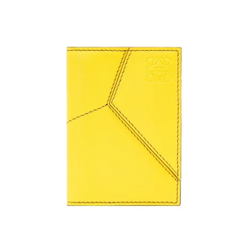 LOEWE Пазл Гладкая коровья кожа Держатель для карт кошелек Мужской Желтый