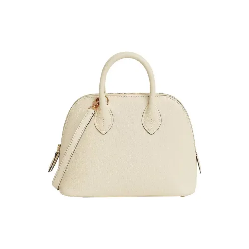 HERMES Bolide Козья кожа Bowling Bag Portable Crossbody Bag Shoulder Bag Mini Women's I2 Nata Cream White