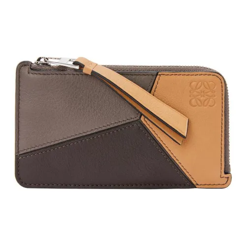 LOEWE Пазл Телячья кожа Мелочь Кошелек Картхолдер Мужской Свет Теплый Пустыня Шоколад