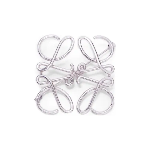 LOEWE Anagram Латунный Броши Платина Серебряный Унисекс