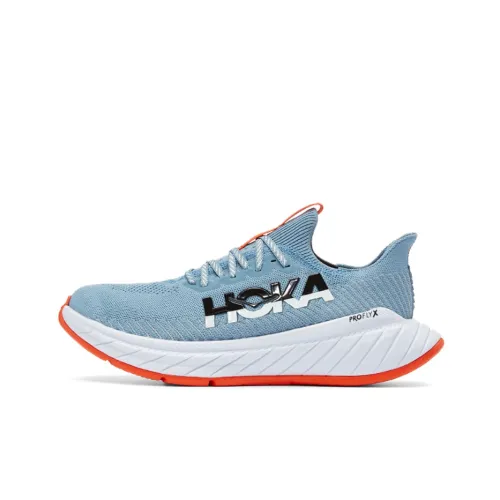 HOKA ONE ONE Амортизаторы Slip-resistant Abrasion-resistant Низкий топ Беговые кроссовки Мужские Синий Оранжевый