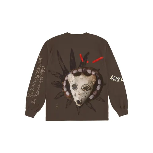Travis Scott Коричневый Мужской T-Рубашки