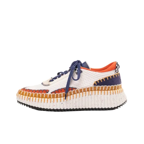 Chloe Nama Низкий Топ Повседневная Обувь Женская Белая Апельсин