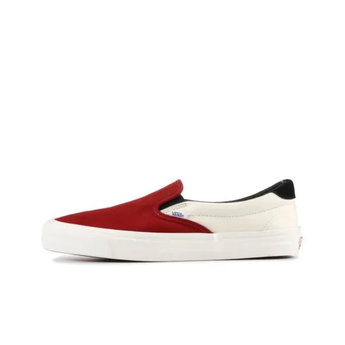 Vans Slip On Series LX 'Красный Георгин' Низкие Кроссовки для скейтбординга Унисекс Белый Красный