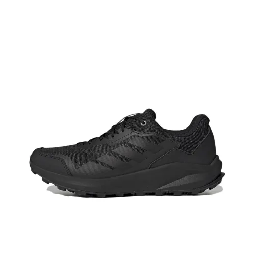 adidas Terrex Trail Rider Slip Resistant Abrasion Resistant Breathable Low Top Trail Running Shoes Men's Black adidas Terrex Trail Rider Противоскользящий Устойчивый к истиранию Дышащие Низкие Кроссовки для Бега по Пути Мужские Черные