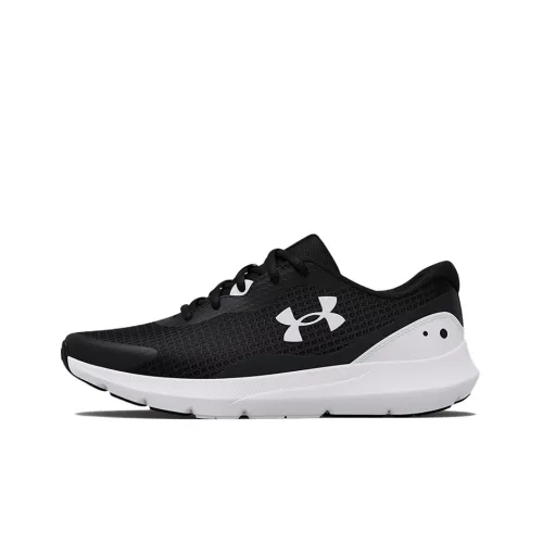 Under Armour Surge 3 Low Беговые кроссовки Женские Черный Белый