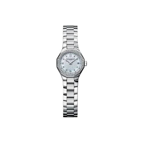 Baume Mercier Кварцевый механизм Женские часы 22 мм Серый циферблат Корпус из нержавеющей стали Ремешок из нержавеющей стали