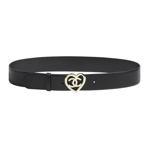 CHANEL Ремни из коровьей кожи, черные, женские
