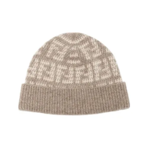 FENDI Кашемир Шапка-бини Бежевого цвета Унисекс