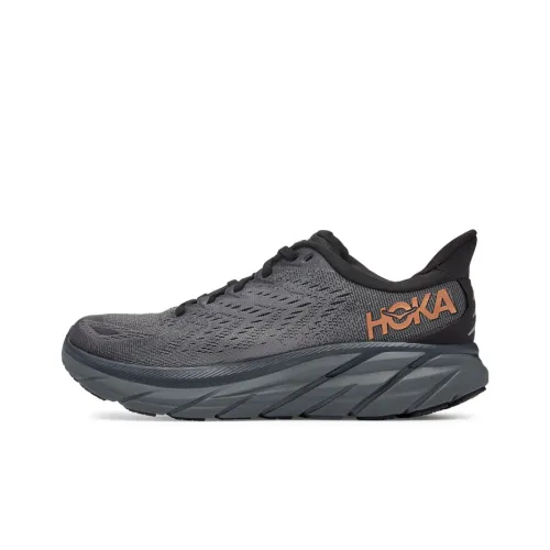 HOKA ONE ONE Амортизаторы Slip-resistant Abrasion-resistant Низкий топ Беговые кроссовки Женские Черный Оранжевый