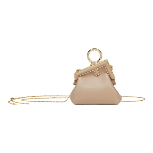 FENDI Овчина Чехол для наушников Сумка через плечо Экстра мини Женская Светлый Умбра