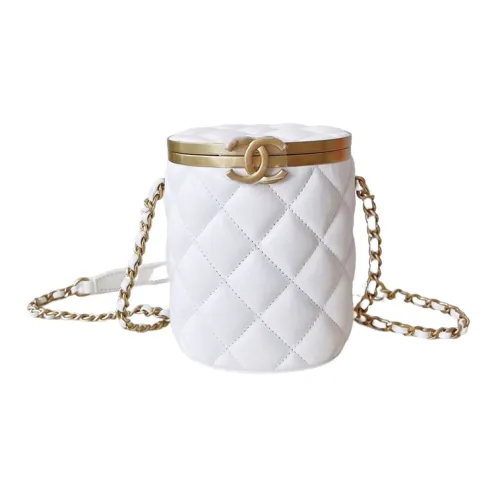 CHANEL Овчина Сумка-ведро Сумка через плечо Женская Белая