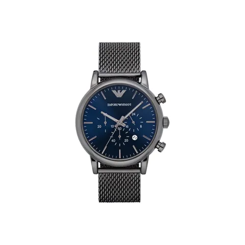 EMPORIO ARMANI Кварцевый механизм Мужские THREE Eye Хронограф Часы 43мм*22мм*12мм Синий